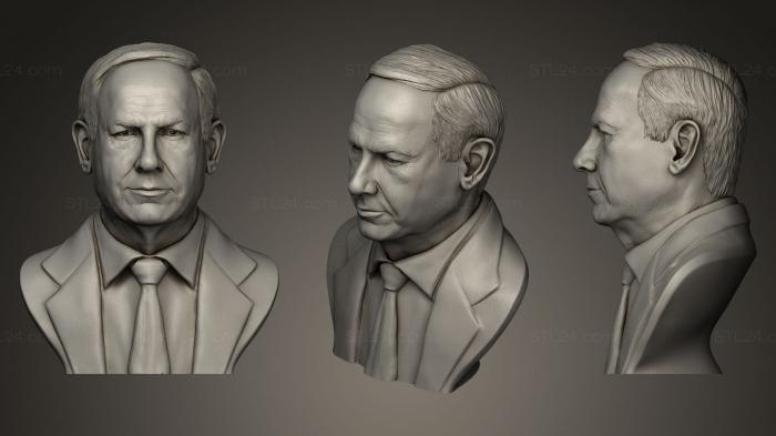 Бюсты и барельефы известных личностей (Биньямин Нетаньяху, BUSTC_0052) 3D модель для ЧПУ станка